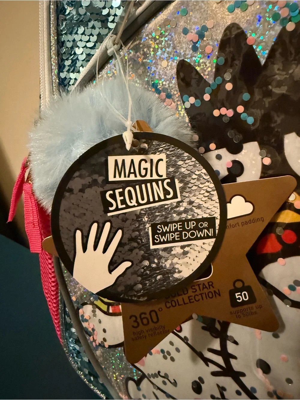 Hello Kitty Kids Sequin Backpack - Blue, Pink & Silver